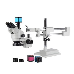 14MP usb Industry Microscope Camera 3.5X-90X Simul-Focal Stereo Microscopio digital Double Boom Stand Trinocular for mobilephone