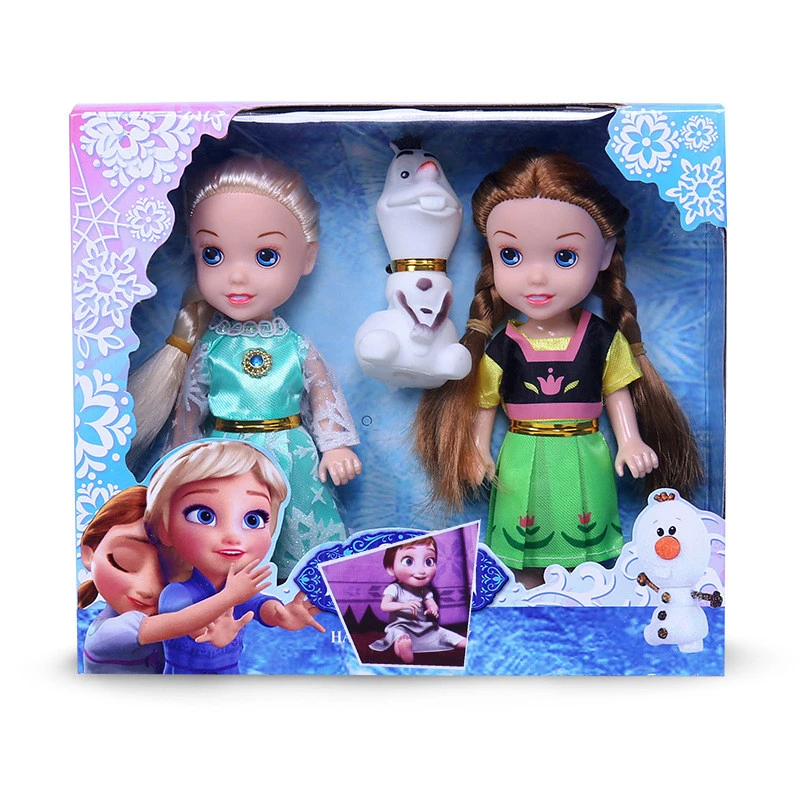 16cm Frozen Princess Frozen Princess doll Anna Aisha toy doll hand box