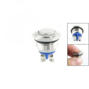 16mm Anti-Vandal Momentary Stainless Steel Metal Push Button Switch Raised Top