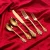 18/10 stainless steel cutlery set golden luxury elegant flatware spoons forks and knives for events