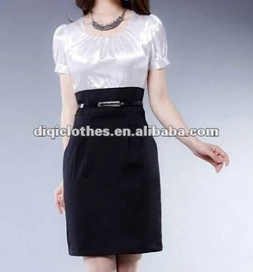 2012 lady dress with high waist,career dress