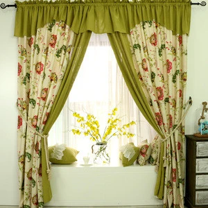 2015 wholesale polyester valance black out curtains