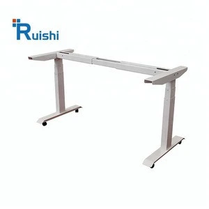 2018 Best Design White Electric Height Adjustable Standing Workbench Office Desk