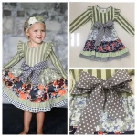 2018 New coming giggle moon baby girl clothes fall winter wholesale childrens boutique clothing