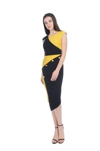 2019 Fashion Spring Newest Womens Casual Wear for Work Office Career Sheath Dress Sleeveless Elegant Wear Cocktail Dress
