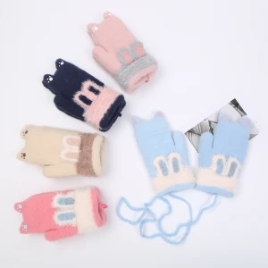 2020 New Design Autumn and Winter for Kids Cute Cartoon Students Thick Warm Gloves