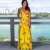 Import 2020 spring and summer new womens fashion V-neck sling printed beach dress from China