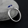 2021 factory Wholesale Custom Luxury  Womens  Engagement Anniversary  Blue Sapphire 925 Sterling Silver Ring