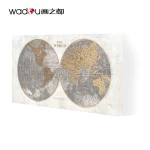 2021 Huge World Map Hot Stamping Paintings Print On Canvas Abstract World Map Canvas Painting Office Wall Art Home decor