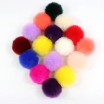 2022 Customized  8cm 10cm  12cm faux Rabbit -fox fur pompoms fake  Fur Pom pom Ball for  shoes slipper hairband accessories