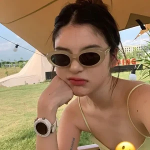 2023 Jennie Oval Sunglasses Women Luxury Designer Glasses Vintage Retro Sunglasses Trending Eyewear Y2k Accessories Gafas De Sol