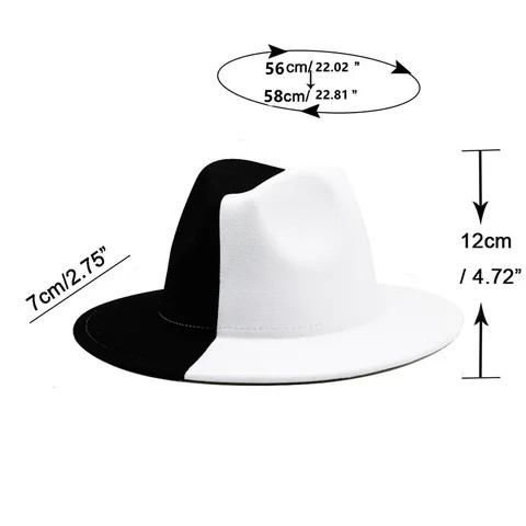 2024 New 2 Tone Fedora Hat Wholesale Western Cowboy Hat Wide Brim Women Felt Classic Party Panama Hat Men Manufacture