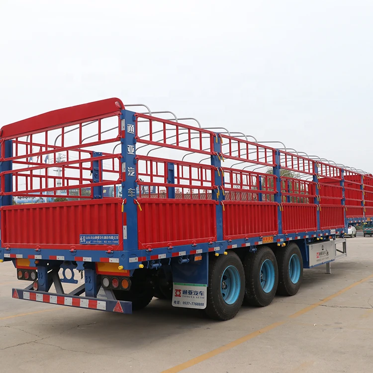 20/40FT Container/Utility/Cargo Flatbed/Platform/Sidewall/Fence Flat Bed Tractor Truck Semi Trailer