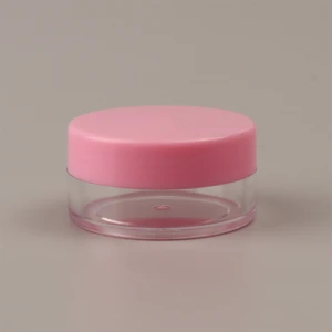 20G/ 20ML High Quality Round PS Clear Thick Jars with Pink Flat Top Screw Lid