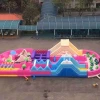 22m long  children U shape inflatable fun lands, obstacle course run rides, inflatable sport games
