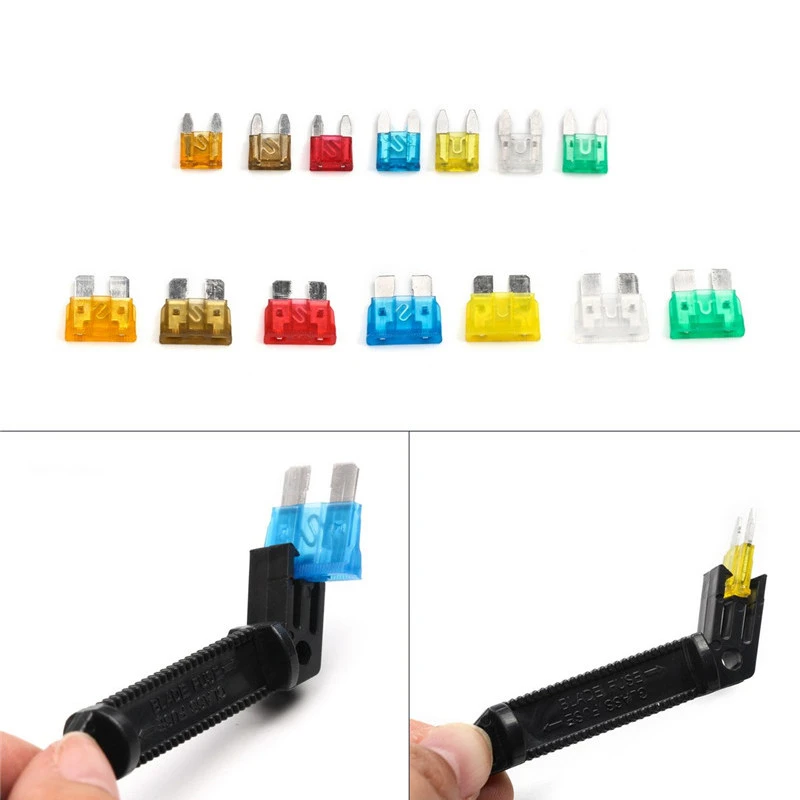 242pcs Car Vehicle Blade Fuses 5-30A Blade Fuse Mini + Middle Size Assorted Kits for Car Motorcycle with Black Fuse Key