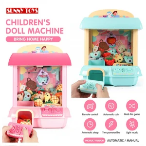 2.4G rc remote control automatic/manual mode coin operated games clip doll catcher toy mini claw crane machine with music light