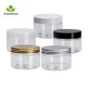 250ml 8oz Cosmetic Cream Food Clear Pet Plastic Jar With Aluminum Cap Plastic Screw Cover