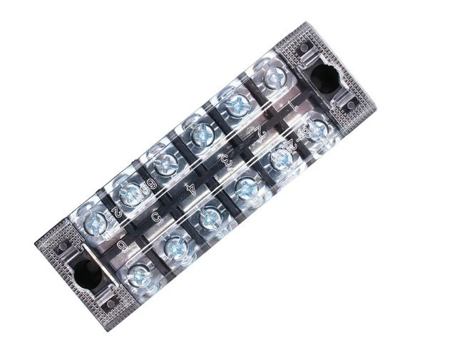 25A 600V Dual Row Barrier Screw Terminal Block Wire Connector TB Series 3 4 6 Positions Ways