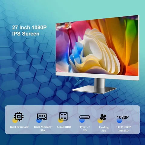Buy 27 Inch 2k Aio Barebone Pc Core I3 I5 I7 Cpu Ram 8g Ssd 256g 4k ...