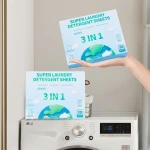 3 In 1 Laundry Tablets High Foam Easy To Rinse Laundry Detergent Sheet Biodegradable Washer Soap Strips Laundry Detergent Sheets