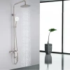 304 Stainless Steel Brushed Shower Set With Rain Shower Dual Head Shower
