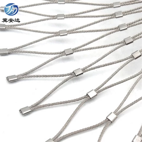 316 flexible stainless steel cable net. zoo mesh  stair railing rope mesh  flexible rope mesh