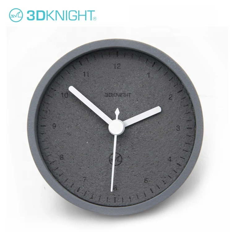 3DKnight OEM custom hemisphere cement desk clock table clock for home decoration manufacturing supplier