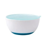 400ml Non Toxic Training Bowl with Clear Lid Food Grade PP Non Spill Round Fruit Bowl for Infants and Kids