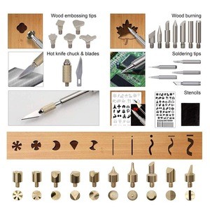 44Pcs Wood Burning Kit with LCD Display Pyrography Adjustable Temperature Wood Craft Burner Tool for Wood Burning soldering iron
