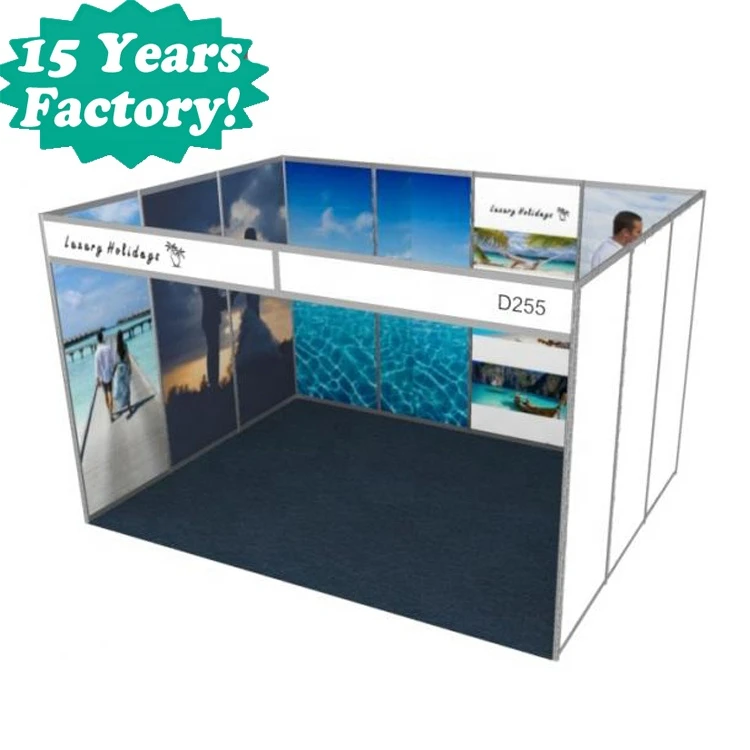 4mX3m U-Shape Shell Scheme Aluminum Exhibition Stand low cost trade show booth