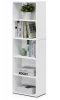 5-Tier Reversible Color Open Shelf Bookcase , White