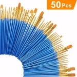 50pcs artist paints brushes suppliers wooden handle watercolor acrylic paint artist brush nylon hair oil artist painting brush