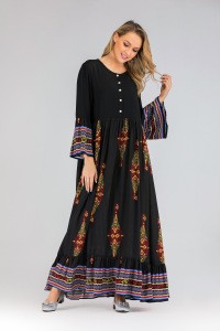 6231#turkish islamic clothing in guangzhou wholesale summer muslim dress long sleeve cotton modal fabric
