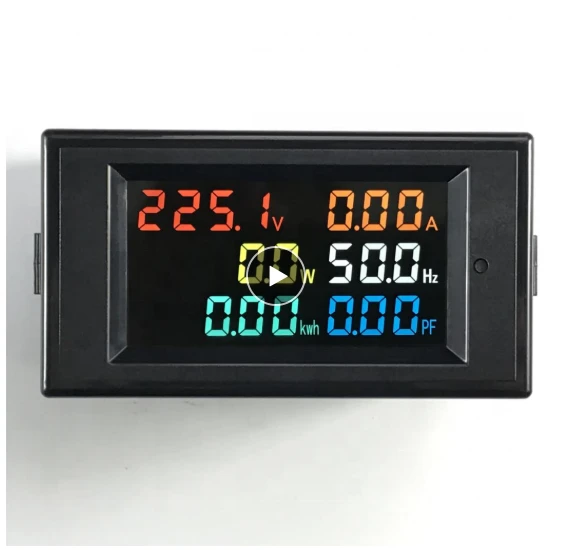 6IN1 AC monitor 110V 220V 380V 100A Voltage Current Power Factor Active KWH Electric energy Frequency meter Digital LCD VOLT AMP