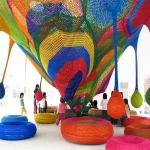 6mm Nets Colorful Rope Knitted Rainbow Climbing Nets Climbing Net Nylon Rope Children Climbing Adventure Hand Indoor Crocheted