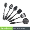 6pcs nylon kitchen utensils tools set with soft grip TPR handle slotted turner ladle strainer spoon spatula pasta Spaghetti rake
