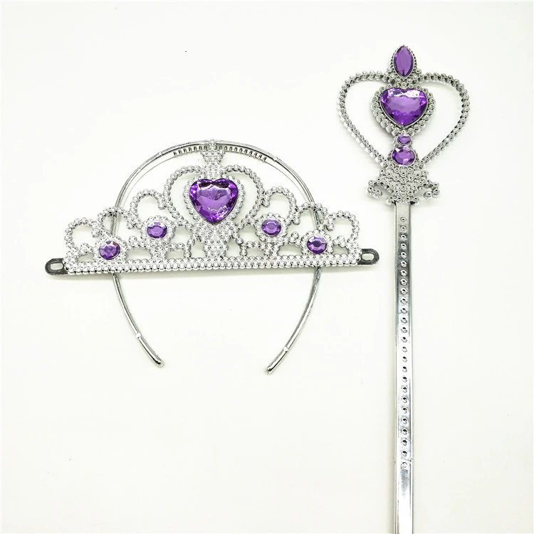 6pcs/set Princess Sofia dress up accessories  Gloves Tiara Crown Tiara Magic Wand Necklaces Bracelet Earring Ring