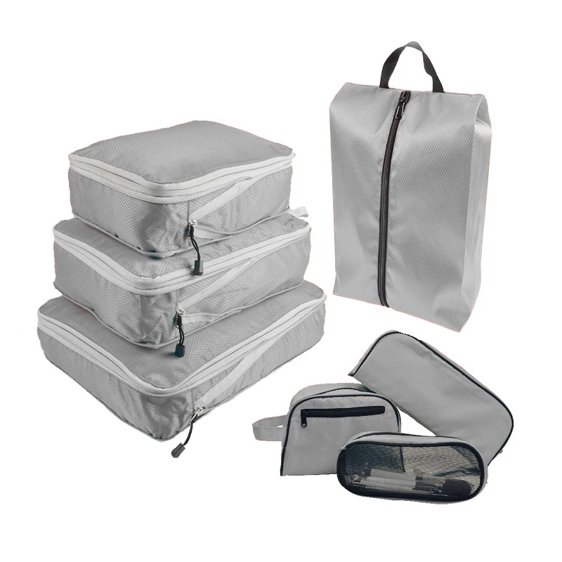 7 In 1 Travel Organizer Bag Set Lightweight Travel Luggage Organizer Bags 7 Pcs Packing Cubes Travel Bag Set