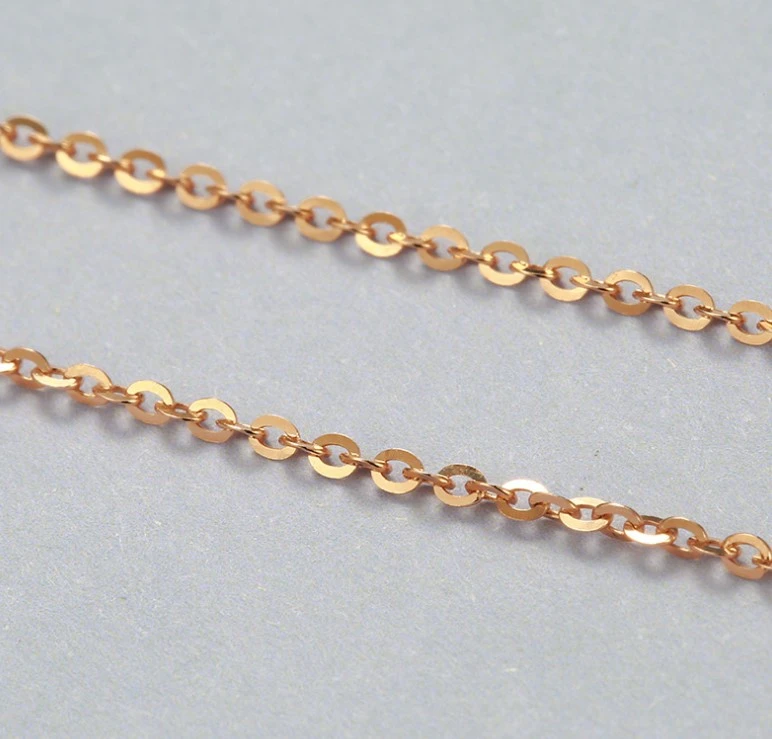 925 sterling silver O shape  chain 0.8 mm rose gold plated length 50 cm 55 cm 60cm