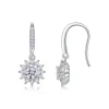 925 Sterling Silver Snowflake Earrings with Moissanite - Timeless Claw Design, Perfect Valentines Gift for Her