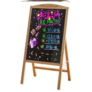 A standing style double side wooden frame  chalk board