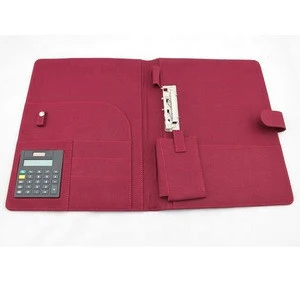 A4 fashional clipboard red cloth fabric material foldable multi-function file folder