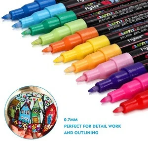 Acrylic Paint Pens 30 Acrylic Paint Markers Medium Tip (2mm)  Great for Rock Painting, Wood, Fabric, Card, Paper