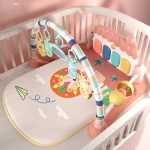 Activity musical pedal piano fitness gym toy crawling baby play mat with fence