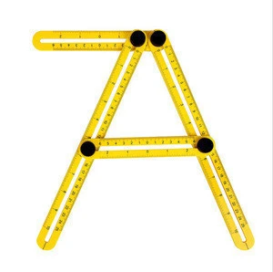 Adjustable Ruler Durable Woodworking Multi Angle Measuring Tool Plastic Scale Four Folding Ruler