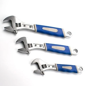 Adjustable wrench with plastic handle