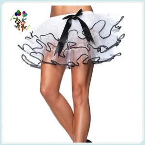 Adult Womens Sexy Tutu Fancy Dress Ruffled White Petticoat HPC-0983