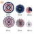 Import American Style Blue Red Striped Paper Fan flower For Party Decoration Holiday Hanging Paper Decor Home Decorative Crafts from China