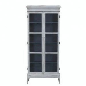 ANTIQUE Recycled solid wood hand crafted reproduction antique furniture cabinet wood display cabinet